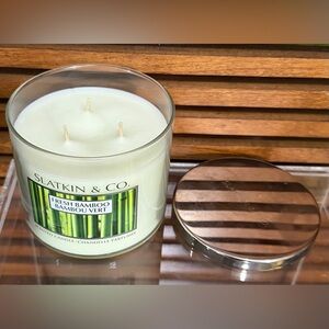Rare HTF Bath & Body Works Fresh Bamboo 3-Wick Scented Candle
